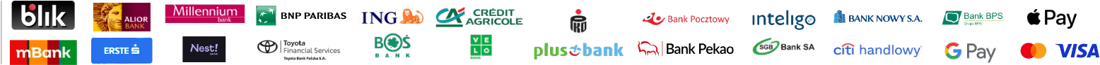 Metody płatności Paynow: BLIK, szybkie przelewy, Google Pay, Apple Pay, Mastercard, Visa